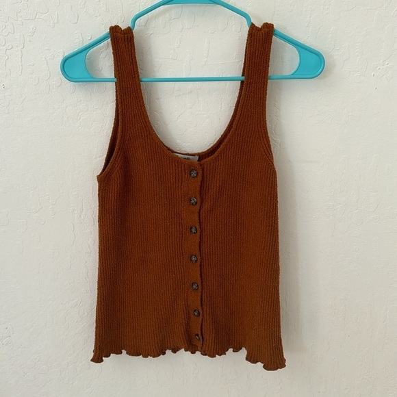 Madewell Kingston Button Front Texture Thread Sweater Tank XS - Picture 3 of 8
